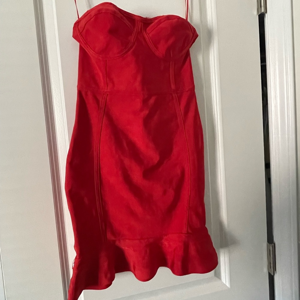 Red body-con cocktail dress